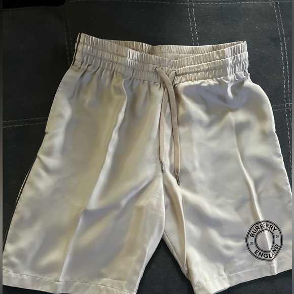 Burberry Men's Rondell Logo Drawstring Silk Shorts - Picture 1 of 5